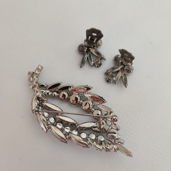 Dazzling Smoky Topaz Crystal Brooch and Earrings Juliana Style - Picture 12 of 15